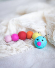 Load image into Gallery viewer, RAINBOW Caterpillar Felted Wool Cat Toy