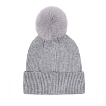 Load image into Gallery viewer, Cat Mom PomPom Knit Beanie Hat – Gray