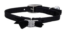 Load image into Gallery viewer, Li'l Pals® Safety Kitten Collar with Bow, Black Silk, 3/8" x 8"