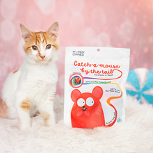 Load image into Gallery viewer, Wool Rainbow Mouse Cat Toy w/6 Foot Tail