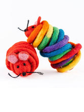Load image into Gallery viewer, Wool Rainbow Mouse Cat Toy w/6 Foot Tail