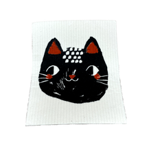 Load image into Gallery viewer, Cotton Sponge Cloth - Black Cat Face