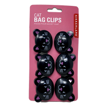 Load image into Gallery viewer, Black Cat Bag Clips 6 pc