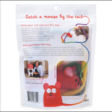 Load image into Gallery viewer, Wool Rainbow Mouse Cat Toy w/6 Foot Tail