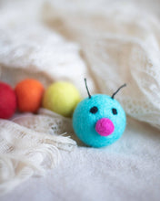 Load image into Gallery viewer, RAINBOW Caterpillar Felted Wool Cat Toy