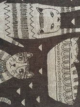 Load image into Gallery viewer, Close up picture of a black and white cat-themed kitchen towel