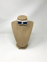 Load image into Gallery viewer, Tiny Pet Bow Tie Collar -Blue/Off-white