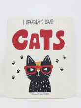 Load image into Gallery viewer, Recycle Sponge Cloth - I Freakin' Love Cats