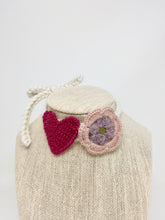 Load image into Gallery viewer, Heart & Flower Necklace - Spring Pinks