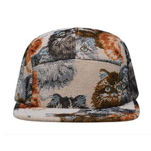 Load image into Gallery viewer, HATPHILE - HatPhile Unique Cat Jacquard 5-Panel Hat – Playful &amp; Premium Designs - Beige M
