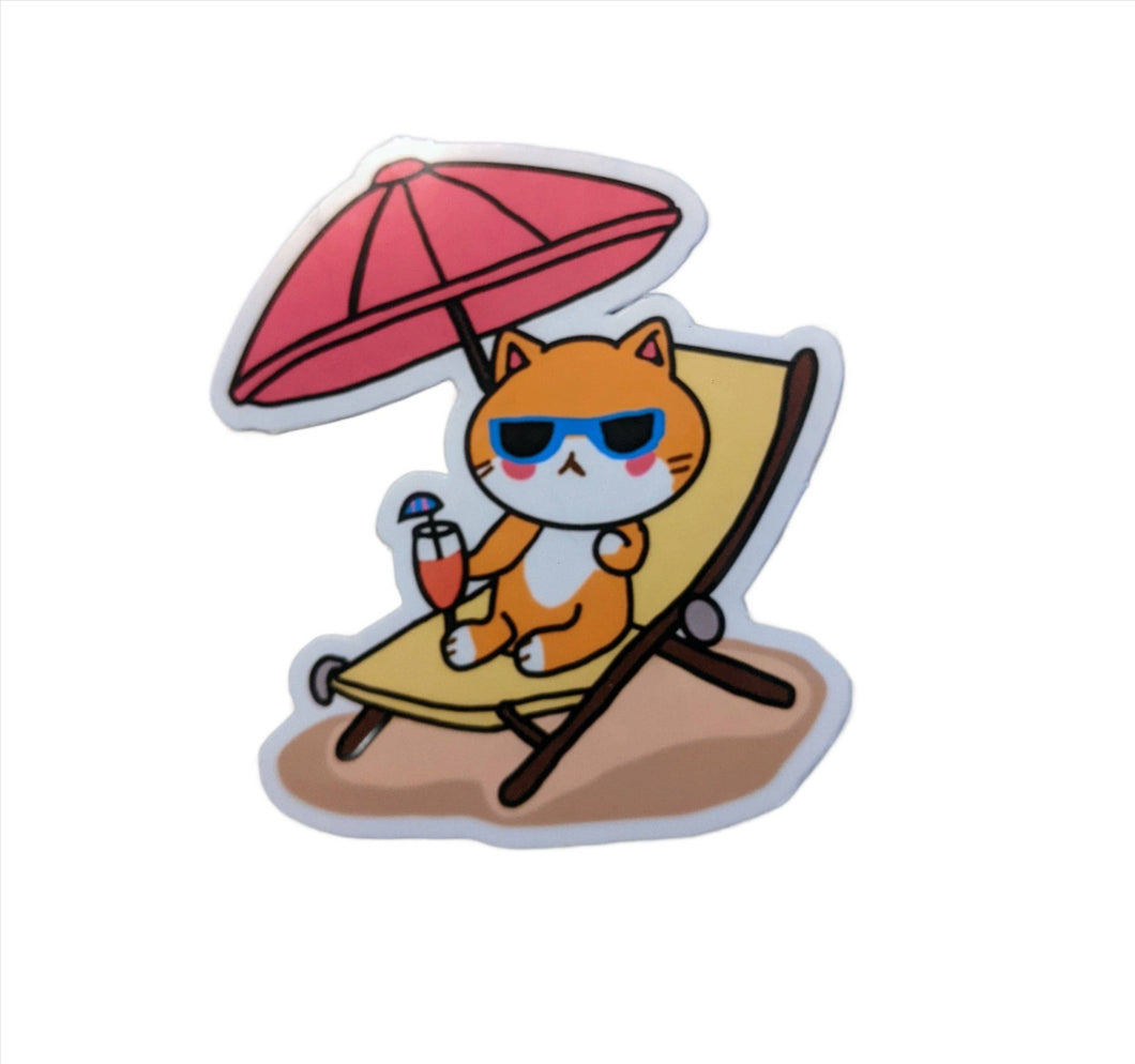 Made By Scratch Crafts - Beach Life cat sticker