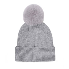 Load image into Gallery viewer, HATPHILE - HatPhile Cat Mom PomPom Knit Beanie – Cozy Toque Stocking for Cat Lovers - Gray Pink
