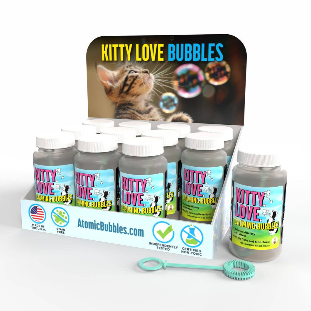 Atomic Bubbles - Kitty Love Bubbles - Cat Pheromone Infused - Tabletop Display