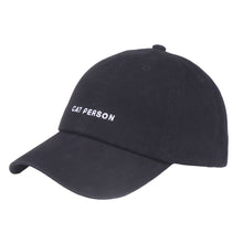Load image into Gallery viewer, HATPHILE - Hatphile Cat Person Soft Baseball Cap - Black

