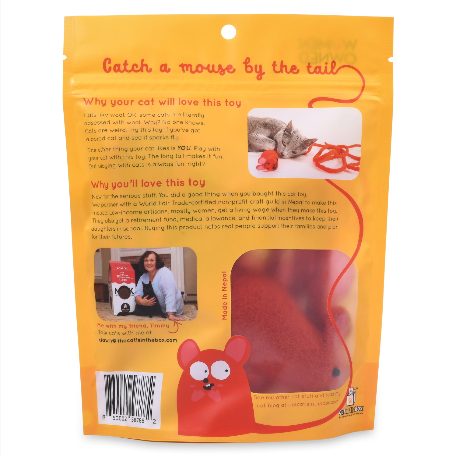Wool Red Mouse Cat Toy w/6 Foot Tail – Meow Mini Mart