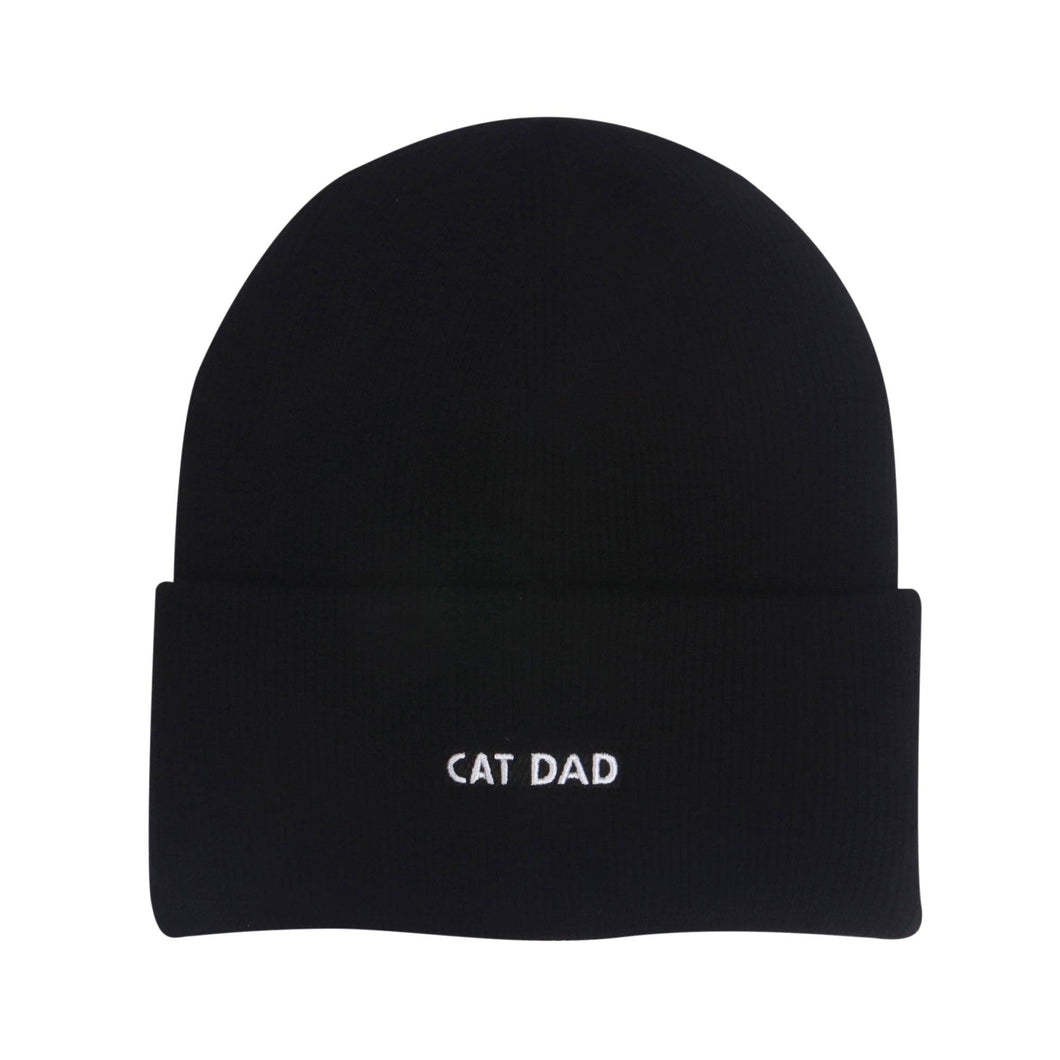 HATPHILE - HatPhile Cat Dad Embroidered Beanie – Cozy Toque for Cat Dads - Black