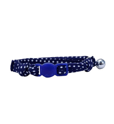 Li'l Pals® Round Kitten Collar, Navy Dots, 3/8