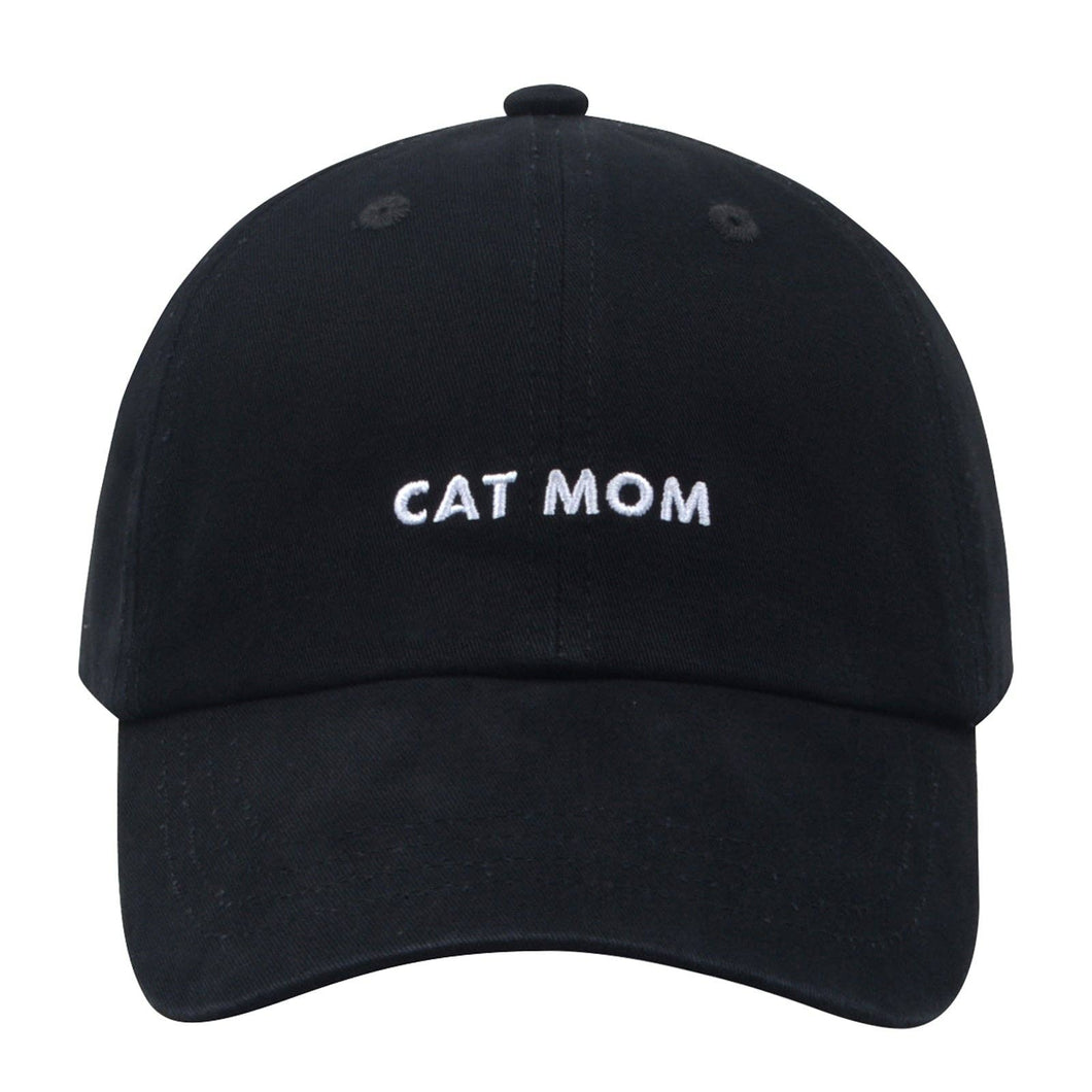 Hatphile Cat Mom Soft Baseball Cap - Black