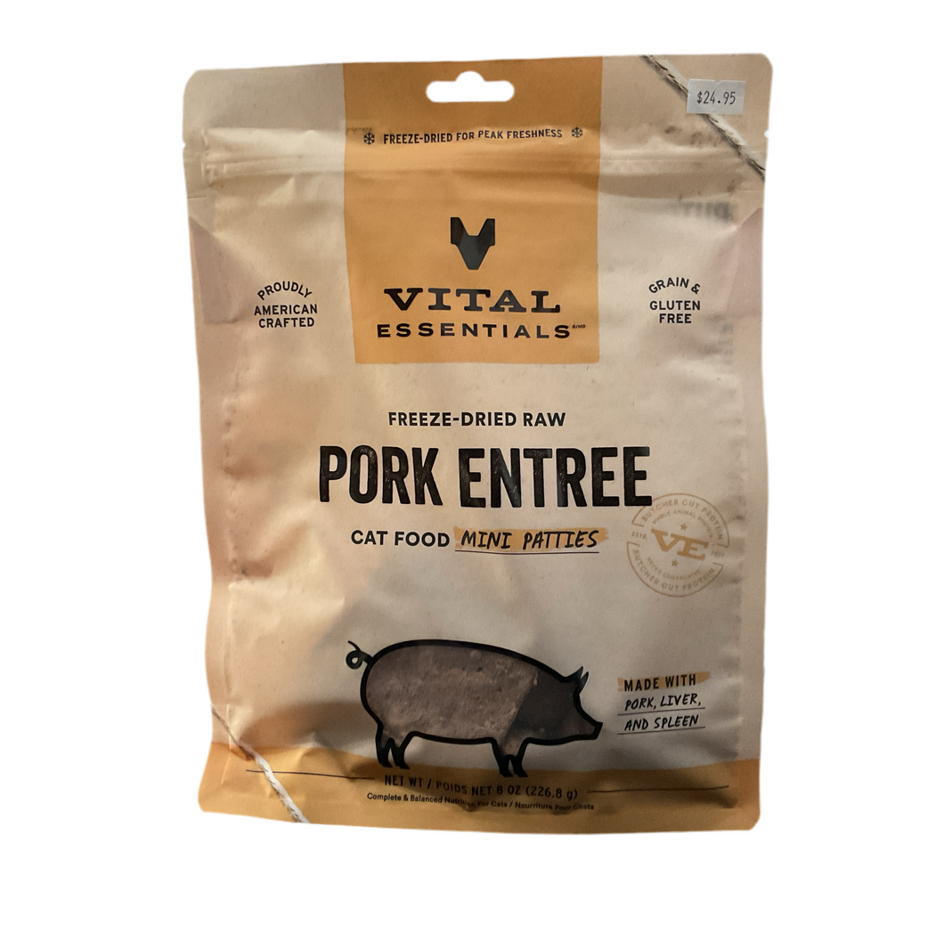 Vital Essentials Freeze Dried Pork Mini Patties 8oz