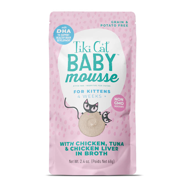 Tiki Cat Baby Mousse Chicken, Tuna, & Chicken Liver 2.4 oz