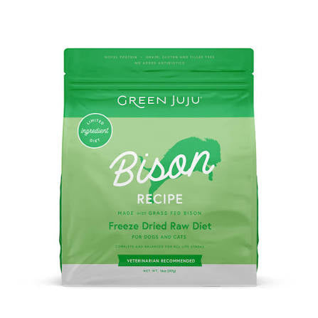Green Juju Freeze Dried Bison For Dogs 14oz Bag