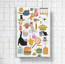 Load image into Gallery viewer, Naked Decor - Kitty Cats in the Kitchen Tea Towel
