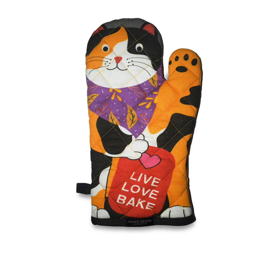 Naked Decor - Calico Cat Live Love Bake Oven Mitt