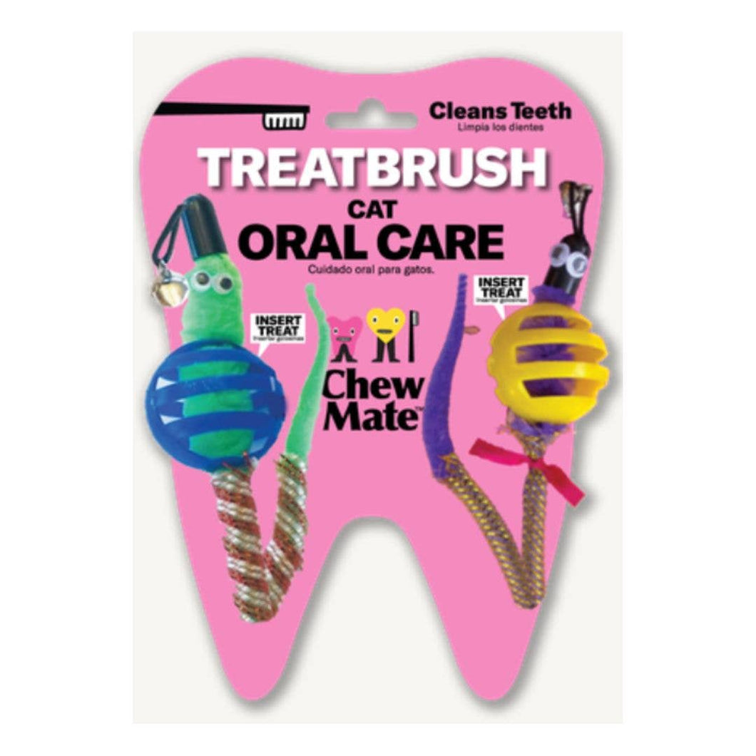 ChewMate™ Pet Oral Care and Wellness - Cat Ball TREATBRUSH Wholesale Doubles Faire - Doubles, 20/pack