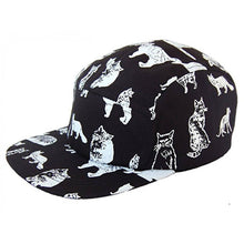 Load image into Gallery viewer, Hatphile Kitty Cat Cotton 5 Panel Hat - Black Cat Pink Cap

