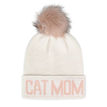 Load image into Gallery viewer, HATPHILE - HatPhile Cat Mom PomPom Knit Beanie – Cozy Toque Stocking for Cat Lovers - Black White
