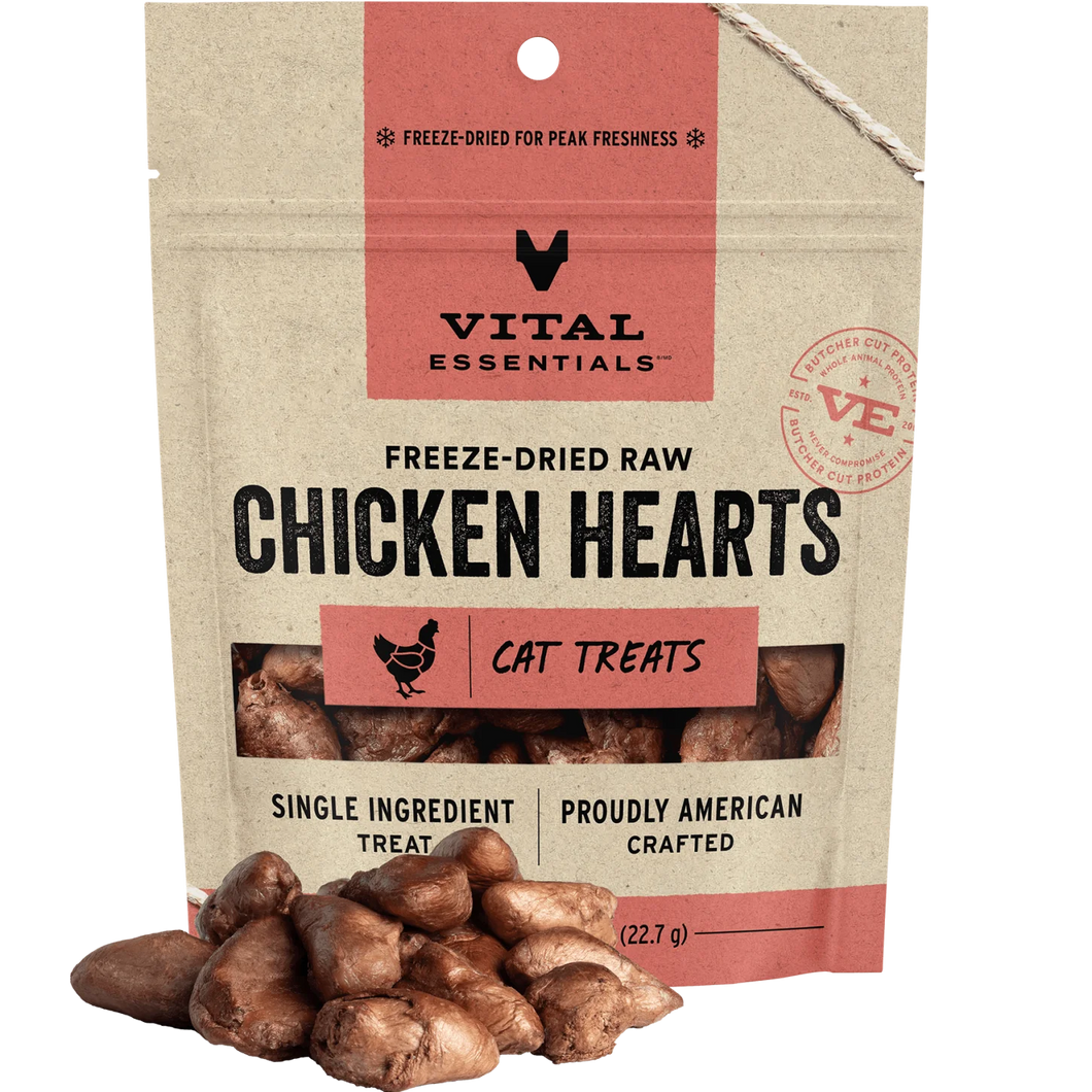 Vital Essential Freeze-Dried Chicken Hearts 0.8oz