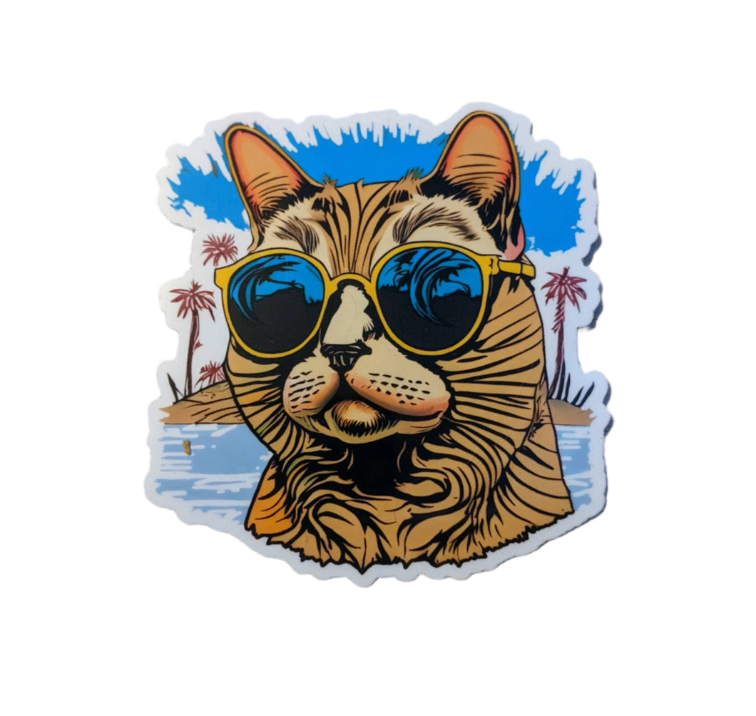 Summer Vibes cat sticker